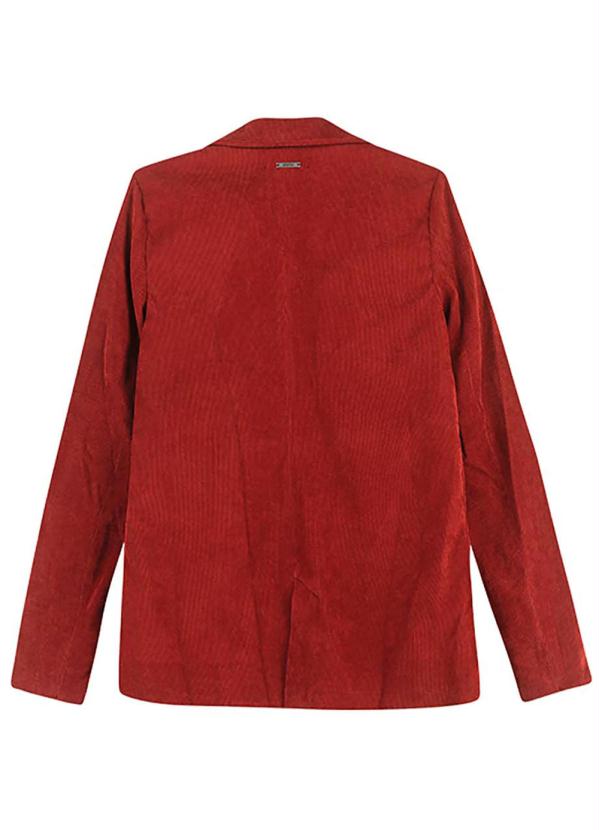 

Blazer Vermelho Feminino em Veludo Cotelê