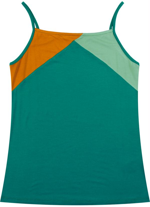 

Blusa Alça Fina em Viscose Recortes Verde