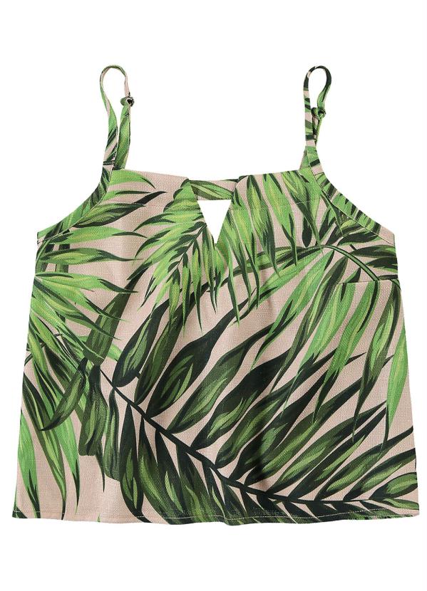 

Blusa Bege Tropical Texturizada