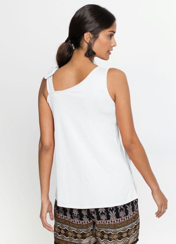 

Blusa com Amarração nos Ombros Branca, Branco