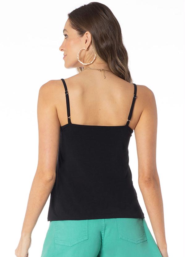 

Blusa de Alça Viscose com Elastano Preto