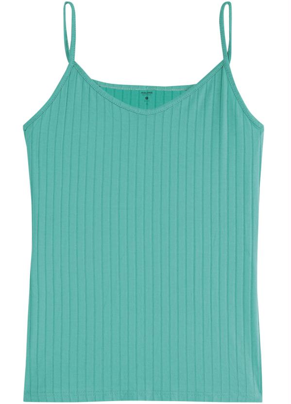 

Blusa Verde Água Canelada em Viscose