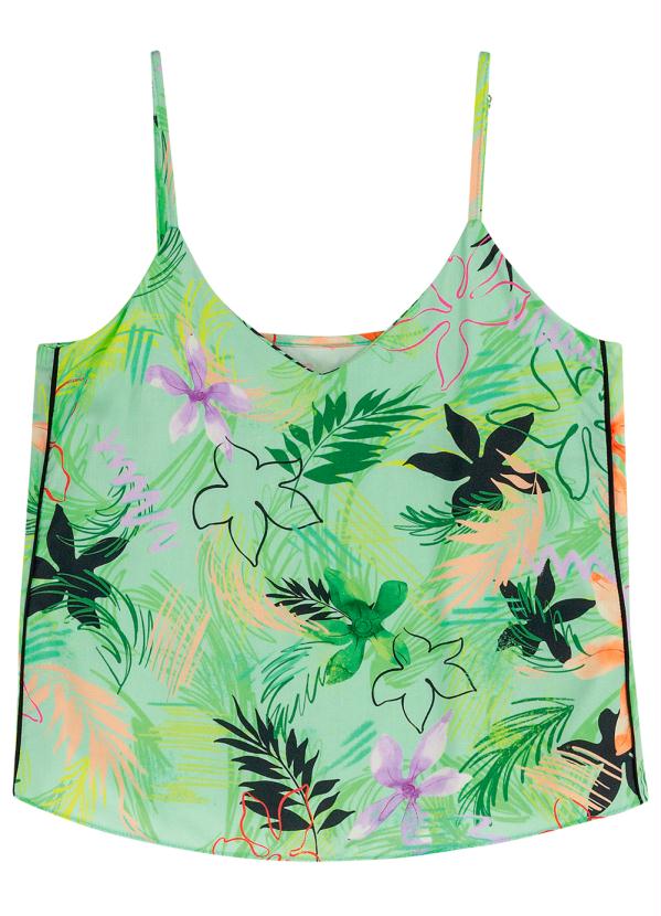 

Blusa Verde Ampla Tropical