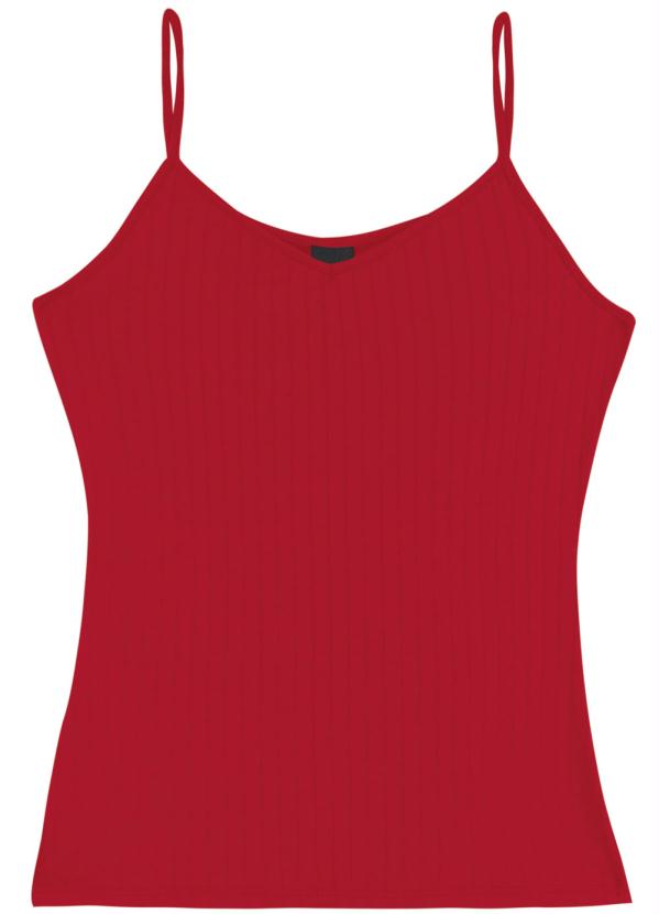 

Blusa Vermelha Canelada em Viscose, Vermelho