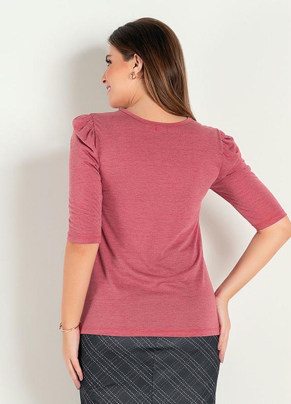 

Blusa com Manga 3/4 Bordô Moda Evangélica, Vermelho