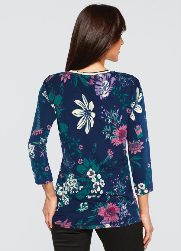 

Blusa Floral Floral Azul