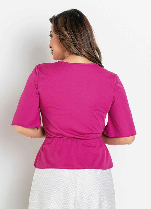 

Blusa Manga 3/4 Fúcsia Moda Evangélica, Rosa