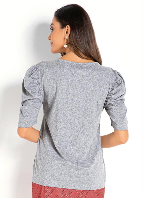 

Blusa Mescla com Manga 3/4, Cinza