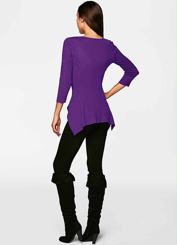 

Blusa Peplum Manga 3/4 Roxo