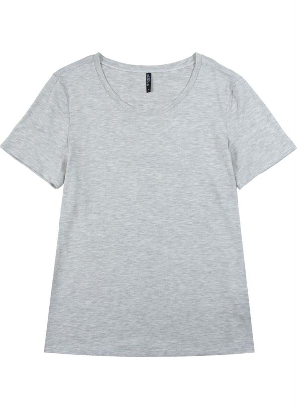 

Blusa Básica com Decote Redondo Cinza