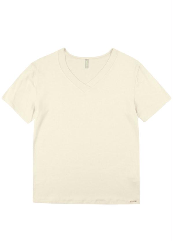 

Blusa Básica com Decote V Bege