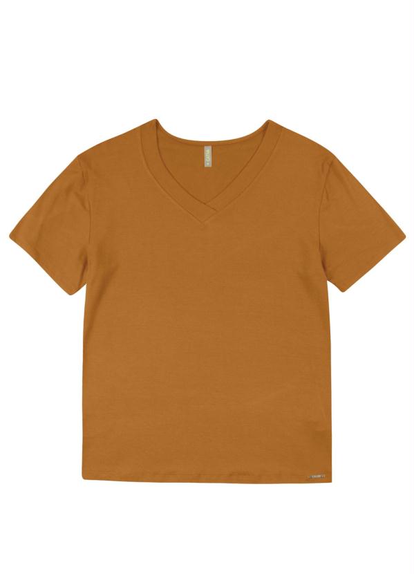 

Blusa Básica com Decote V Laranja