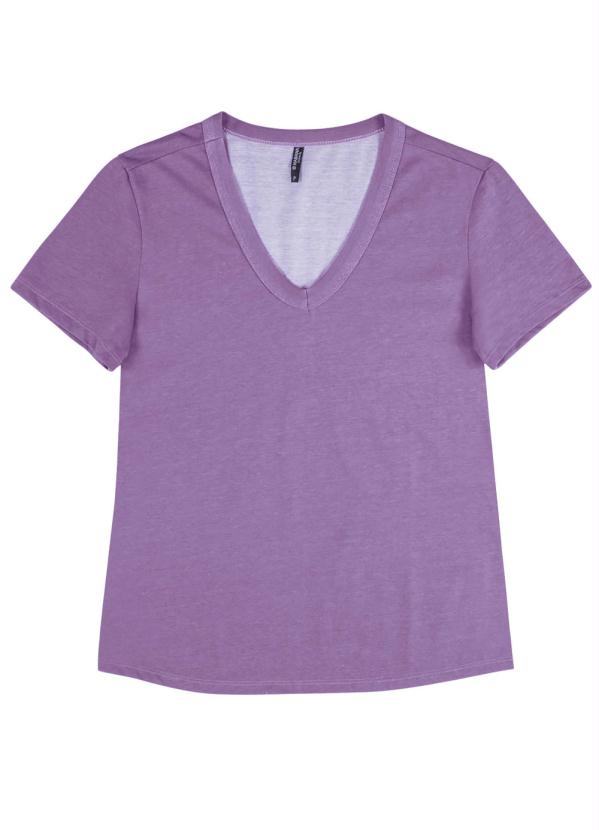 

Blusa Básica com Decote V Roxo