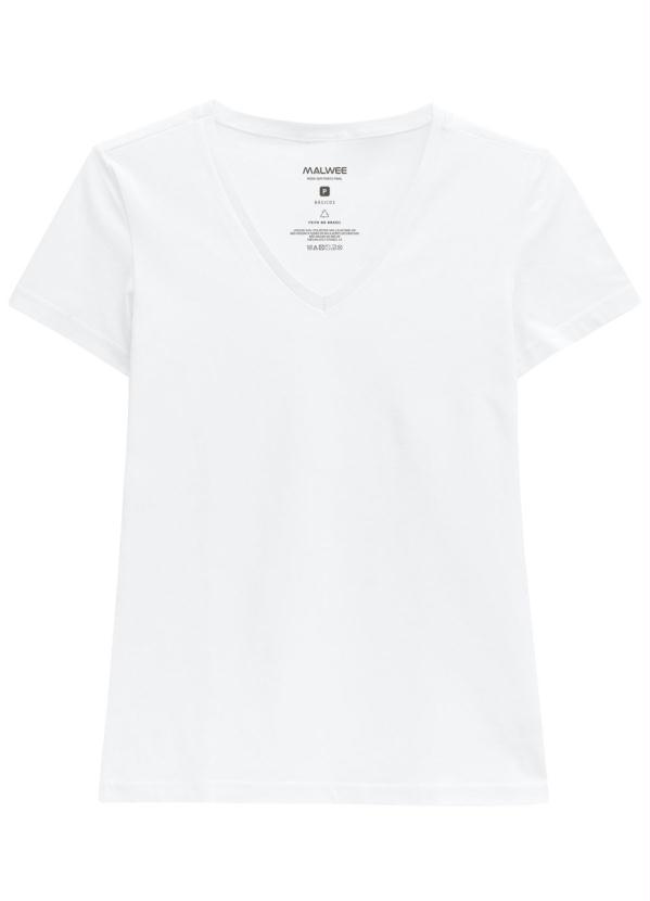 

Blusa Básica Decote V Branca Malwee, Branco