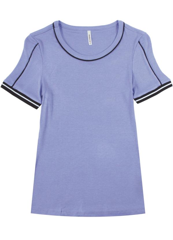 

Blusa Básica em Ribana com Retilínea Roxo