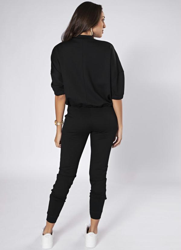 

Blusa Box Cropped Ponto Roma Preto