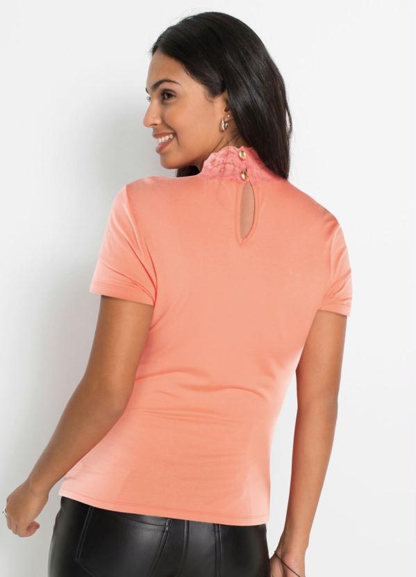 

Blusa Chocker com Renda Salmão, Rosa