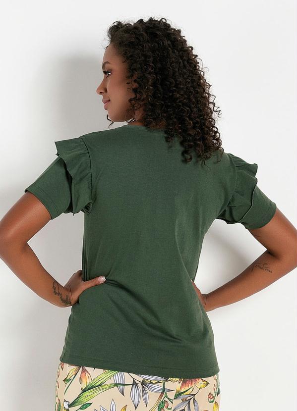 

Blusa com Babado nas Mangas Verde