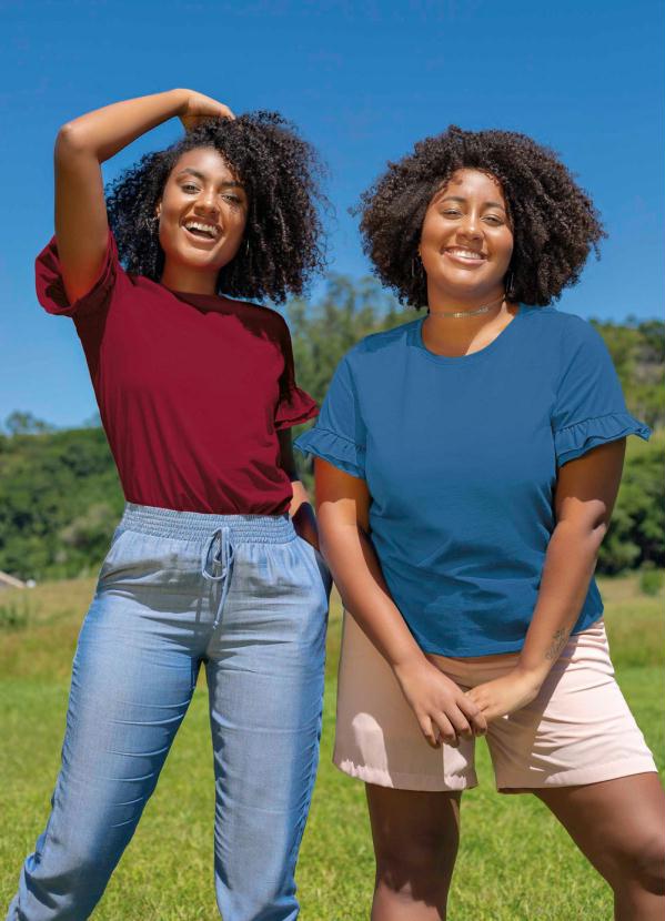 

Blusa com Babados em Meia Malha Vermelho