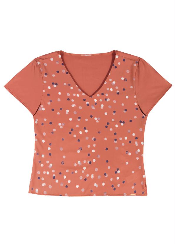 

Blusa com Decote V em Tecido Laranja