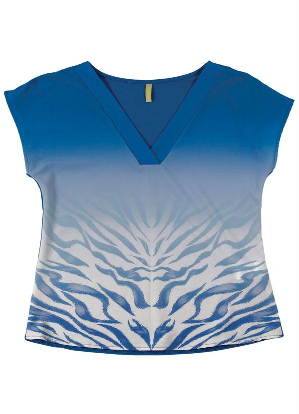 

Blusa com Estampa Animal Print Azul