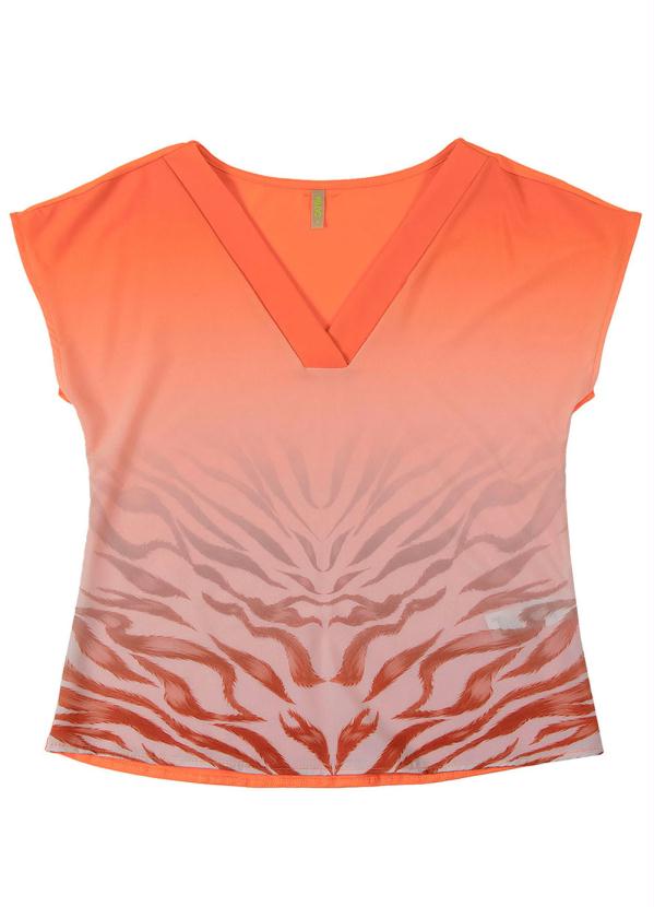 

Blusa com Estampa Animal Print Laranja