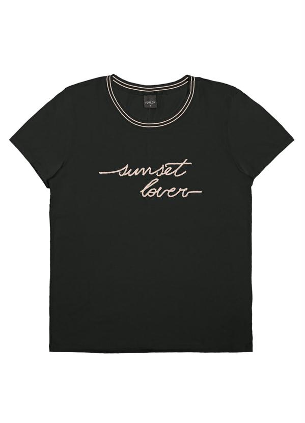 

Blusa com Estampa em Relevo Sunset Lover Preto