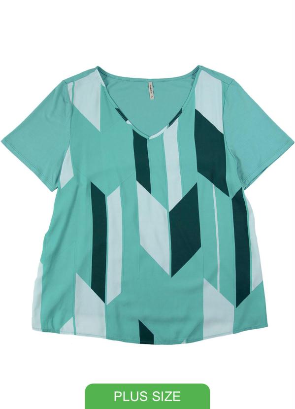 

Blusa com Estampa Geométrica Azul