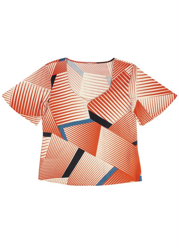 

Blusa com Estampa Geométrica Laranja