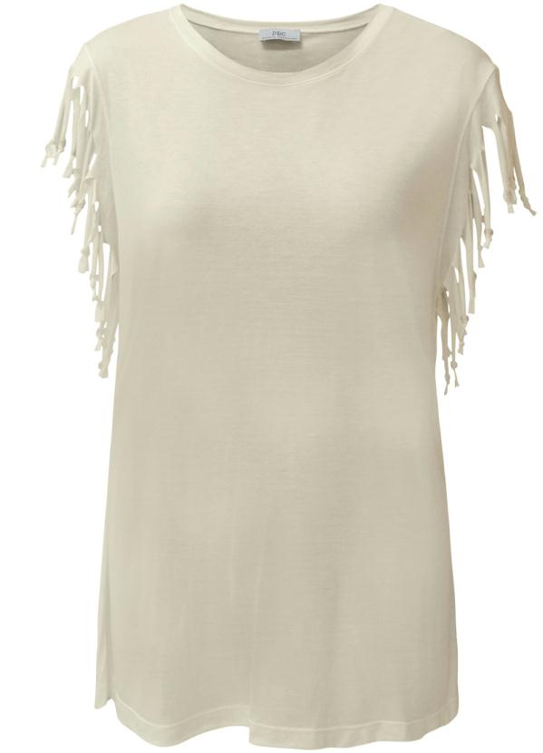 

Blusa com Franjas Creme, Bege