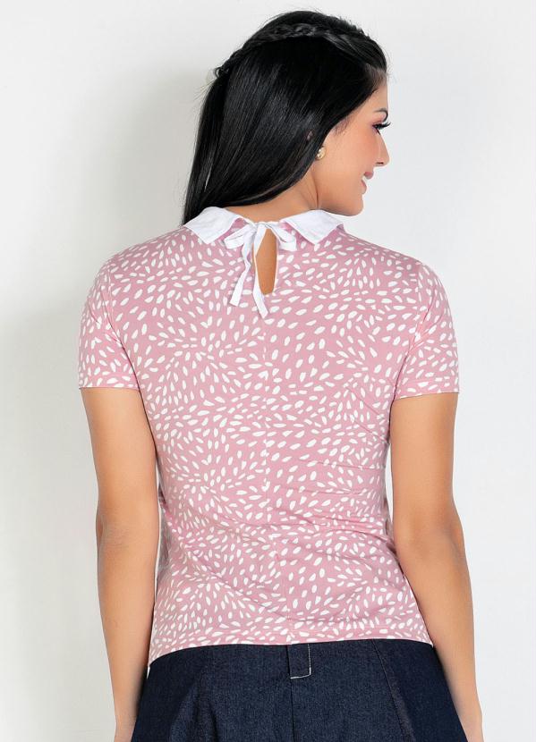 

Blusa com Gola Manchas Rosa Moda Evangélica