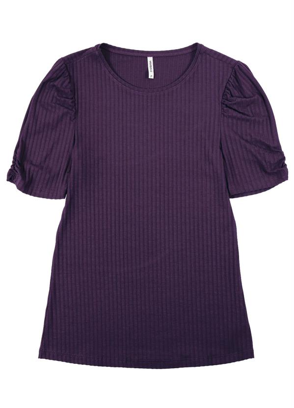 

Blusa com Manga Curta Bufante Roxo