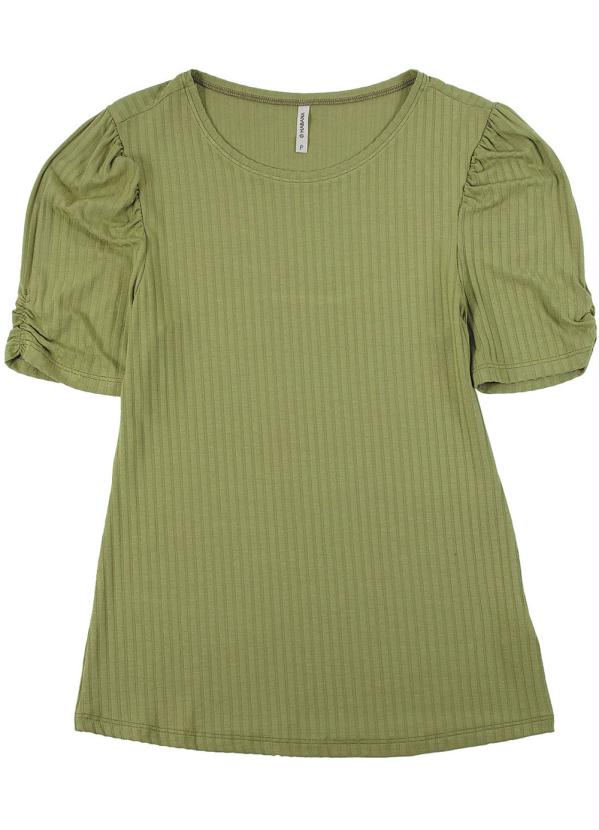 

Blusa com Manga Curta Bufante Verde