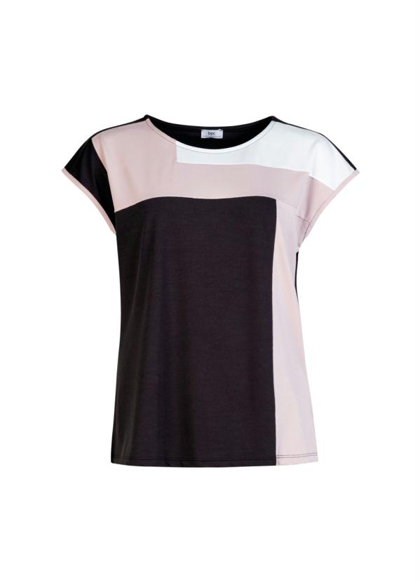 

Blusa com Recortes Preta e Rosa, Preto