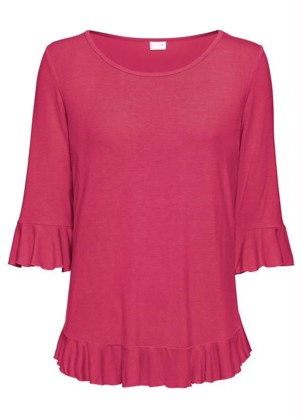 

Blusa de Malha com Babados Rosa Pink