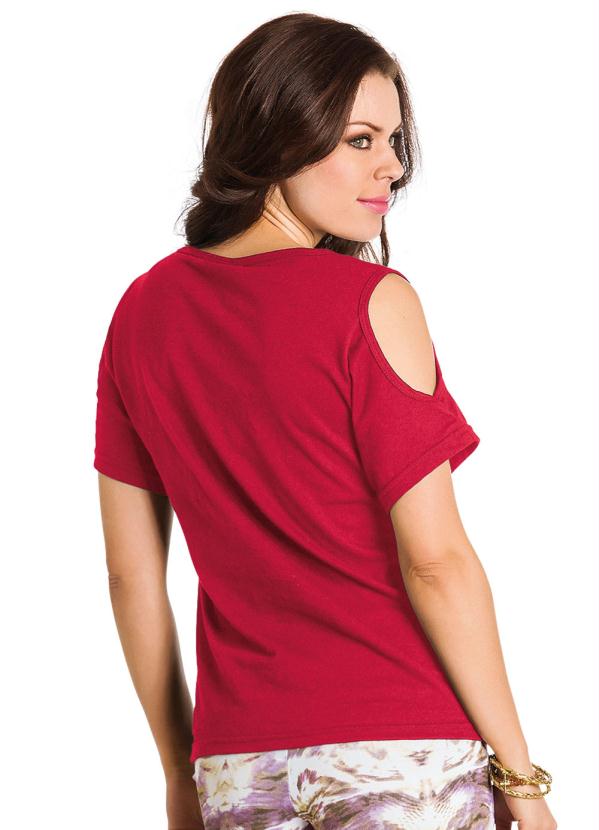 

Blusa Detalhe com Recortes Vermelha, Vermelho