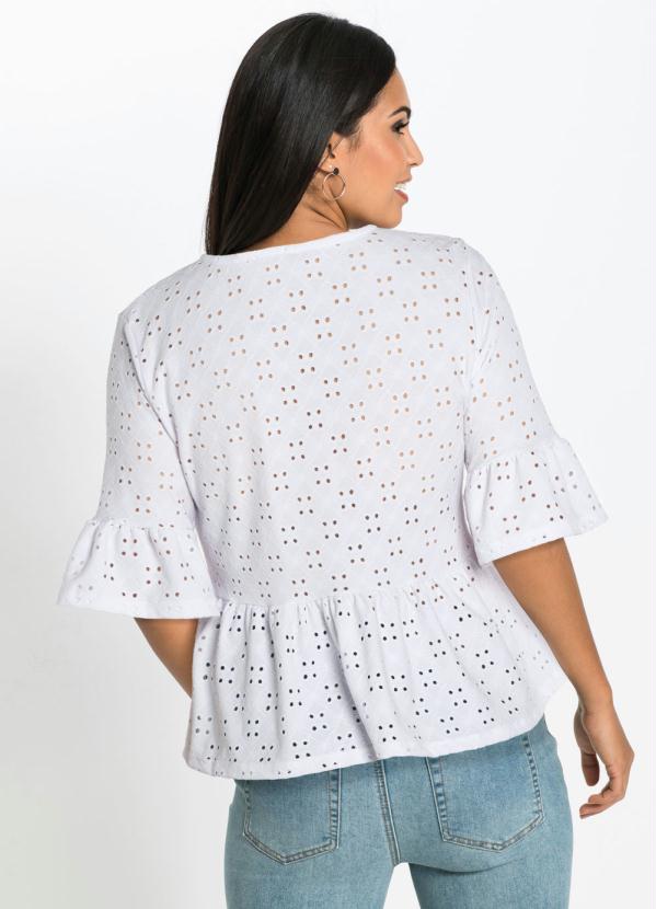 

Blusa em Malha de Laise Branca, Branco