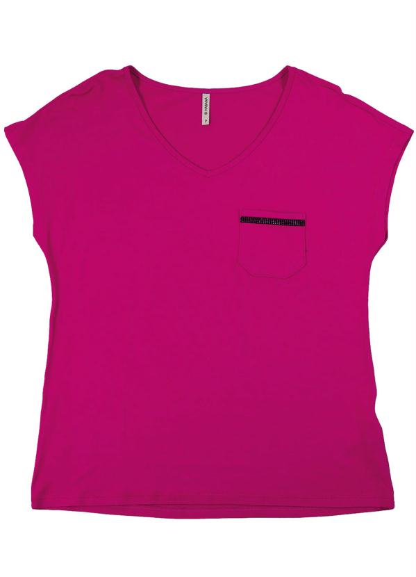 

Blusa em Malha de Viscose com Aviamento Rosa