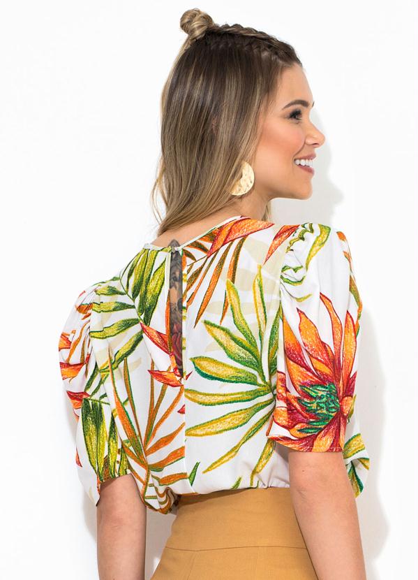 

Blusa Estampada Branca, Branco