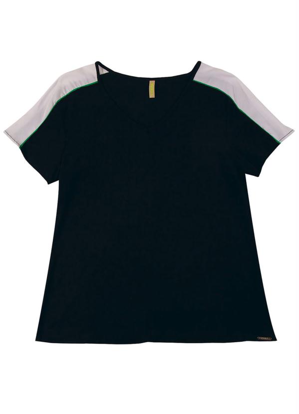 

Blusa Feminina Manga Curta Preto