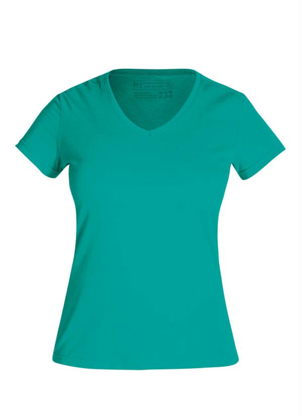 

Blusa Feminina Verde Baby Look com Decote V