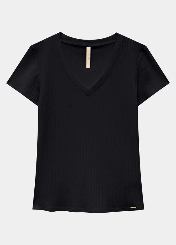 

Blusa Malha Canelado Preto