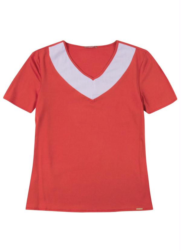 

Blusa Manga Curta com Decote V Vermelho