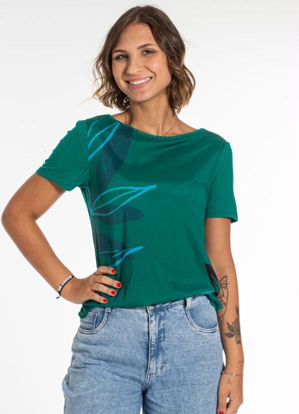 

Blusa Manga Curta com Estampa Sublimática Verde