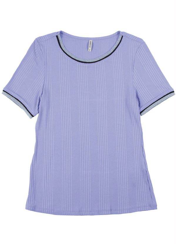 

Blusa Manga Curta em Tecido Canelado Roxo