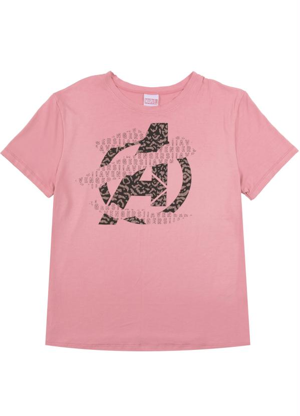 

Blusa Manga Curta em Viscose com Estampa Rosa