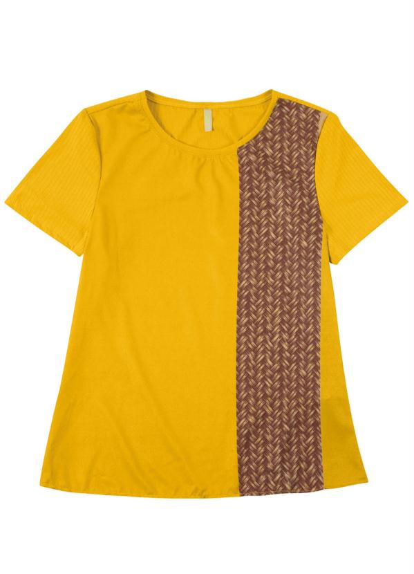 

Blusa Manga Curta Estampada Amarelo