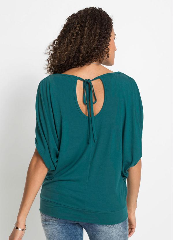 

Blusa Mangas Morcego com Ombros Vazados Verde