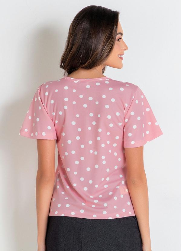 

Blusa Poá Rosa Moda Evangélica Transpassada