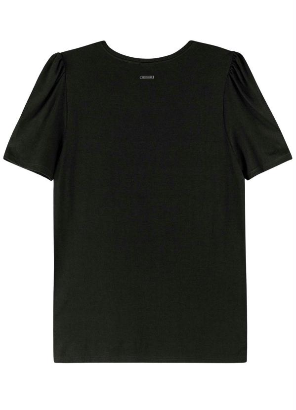 

Blusa Preta Sorry com Aplique, Preto